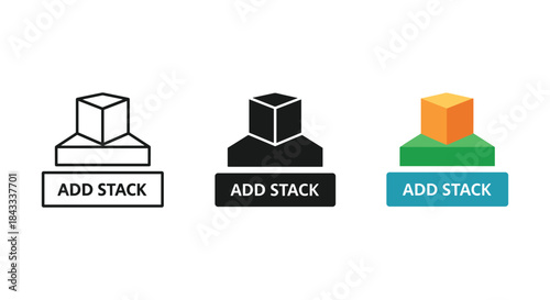 Add stack icon set in different colors and styles