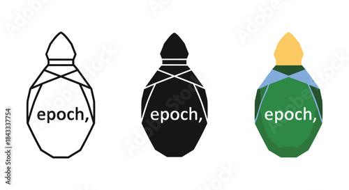Epoch logo design variations in different colors