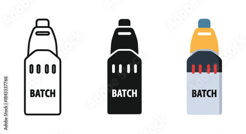 Batch icon set in various design styles