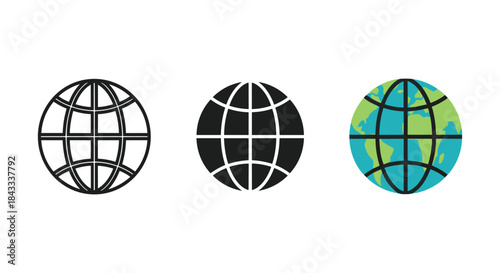 Global representation through simple globe icons