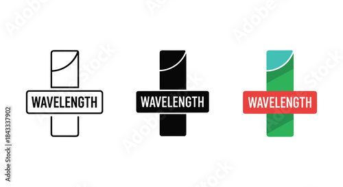Wavelength logo design variations on white background