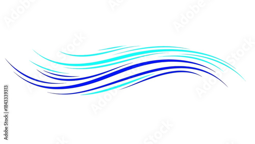 Abstract blue swooshes representing speed isolated vector element