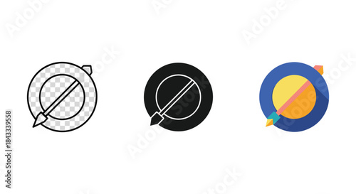 Collection of different style forbidden sign icon