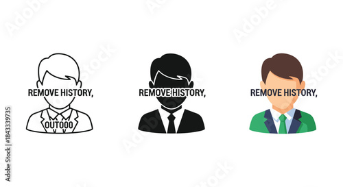 Remove history, three men illustration