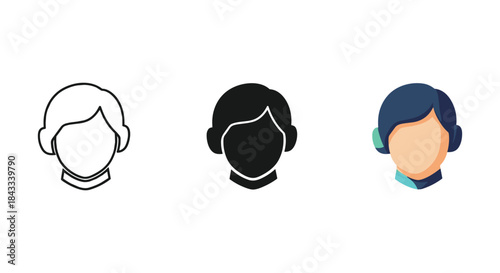Three different user avatars in various styles