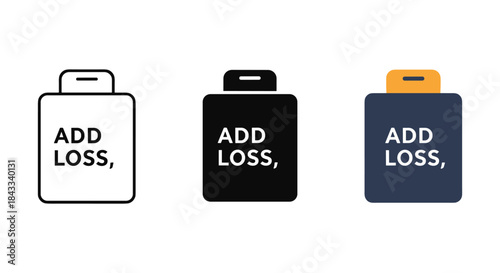 Weight loss icons set for fitness and health
