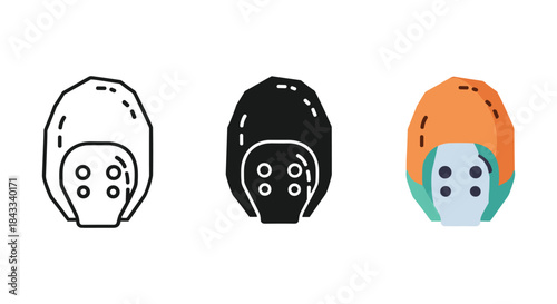 Three different electrical plug illustrations
