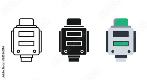 Vape mod icons set in different styles