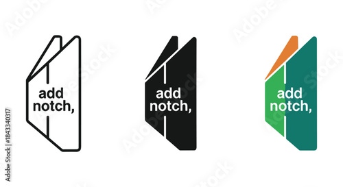 Add notch logo design variations on white background