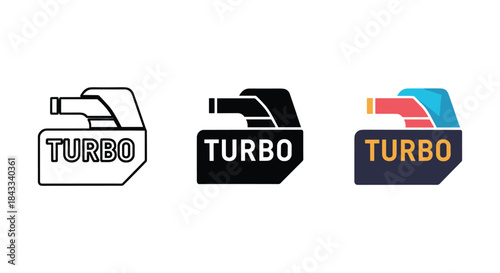 Turbo logo design variations for automotive industry