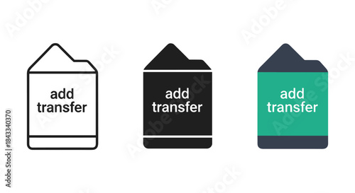 Add transfer icon set in different colors and styles