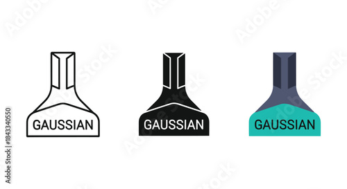 Gaussian logo design variations on white background