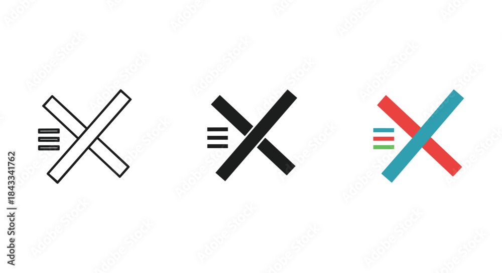 Obraz premium Three different versions of x logo with various colors and designs
