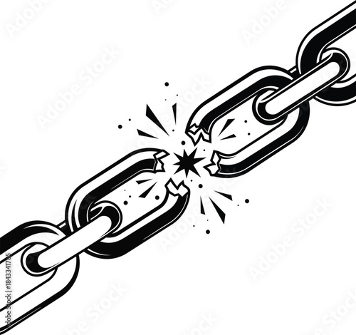 Broken chain freedom concept vector
