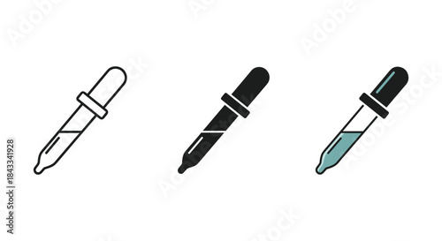 Pipette icon set for laboratory use
