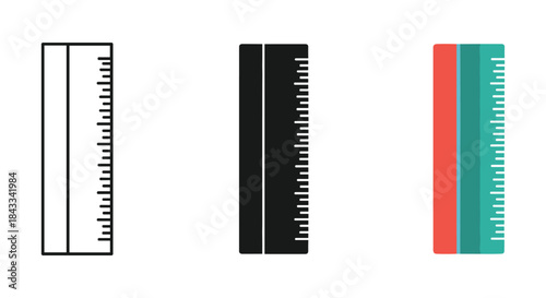 Three different rulers illustration