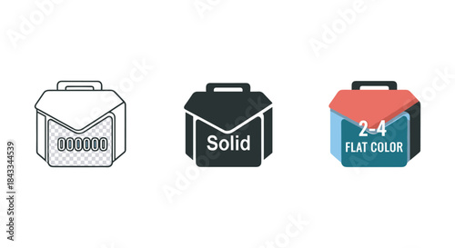 Three lunch boxes with different design and color