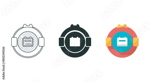 Set of different style smartwatch battery icon
