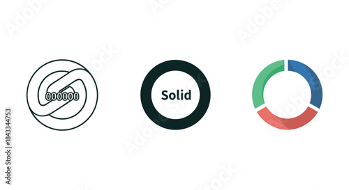 Collection of various circle icons with different designs and colors