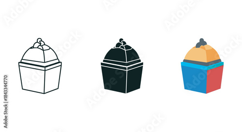 Different styles of chinese takeout container
