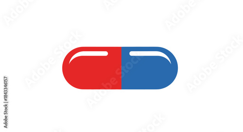 A single red and blue capsule representing medication or a pill.