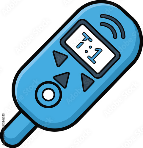 Blood Glucose Meter Medical Device Vector Illustration