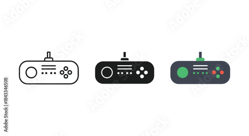 Different color game controller icons