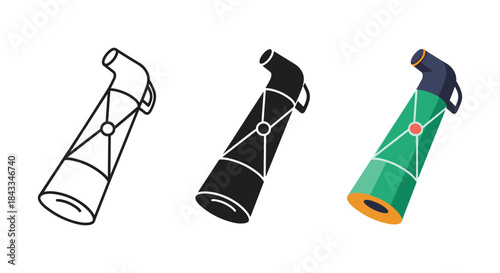 Champagne bottle illustration in different styles