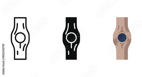 Knee pain illustration set