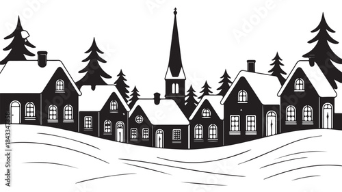 Christmas, Holiday market ambiance fills the air with festive lights and merry christmas, Landscapes decorated christmas tree