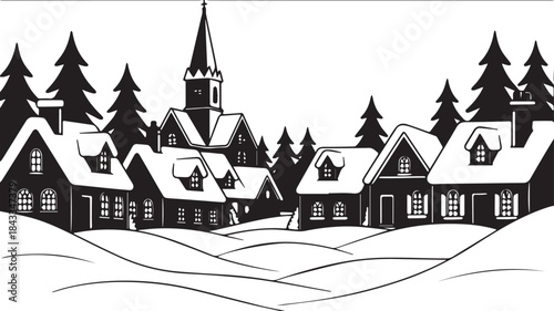 Christmas, Holiday market ambiance fills the air with festive lights and merry christmas, Landscapes decorated christmas tree