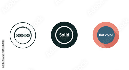 Different types of circle icons with various fill styles