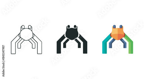 Simple spider icon design variations