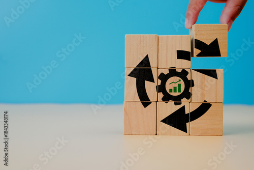 Continuous improvement concept. Solving problems, improving organizational processes. Creating continuous improvement mindset. Project and process management, lean improvement technique, kaizen.