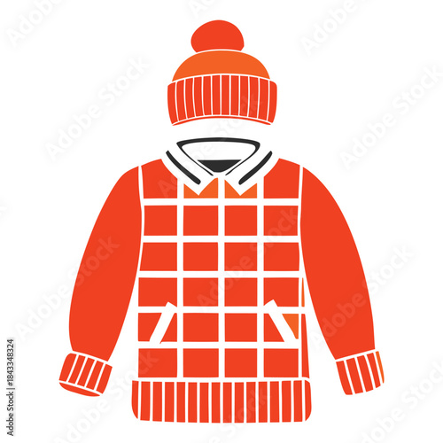 Men and women wearing stylish business and casual clothes including jackets, suits, shirts and trousers in a simple cartoon illustration