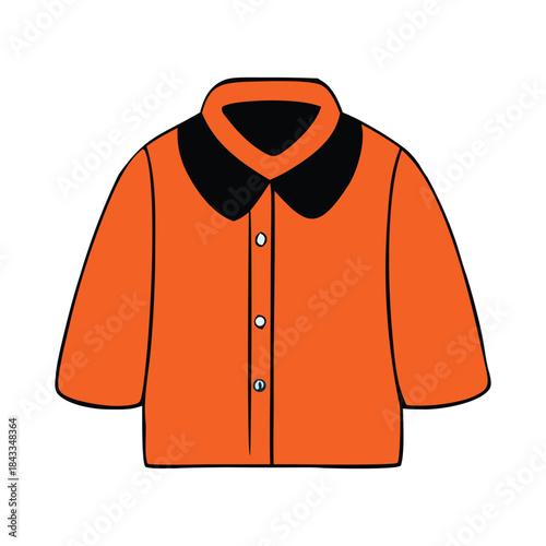 Men and women wearing stylish business and casual clothes including jackets, suits, shirts and trousers in a simple cartoon illustration