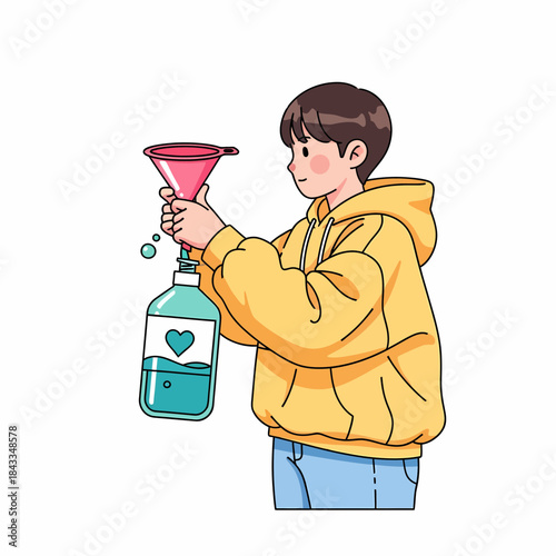 Mindful individual carefully engaging in self-care, symbolically nurturing their emotional well-being and inner strength