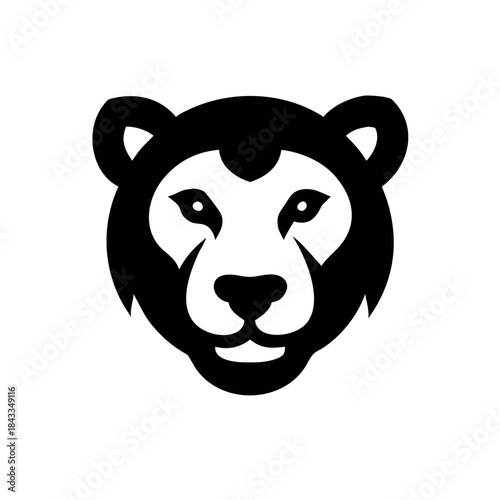 Minimal abstract tiger face blended with bear characteristics for bold animal logo Vector illustration