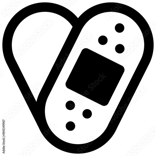 Forgiveness. Outlined stroke vector icon with black-filled details.