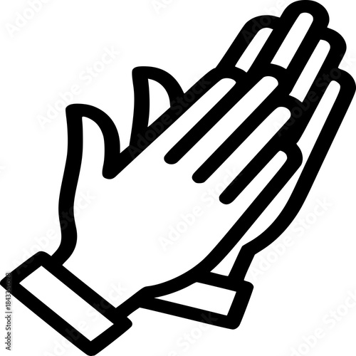 Clapping Hands Icon: Simple and clean line art depicts two hands in the act of applause, symbolizing approval, appreciation, and celebration.