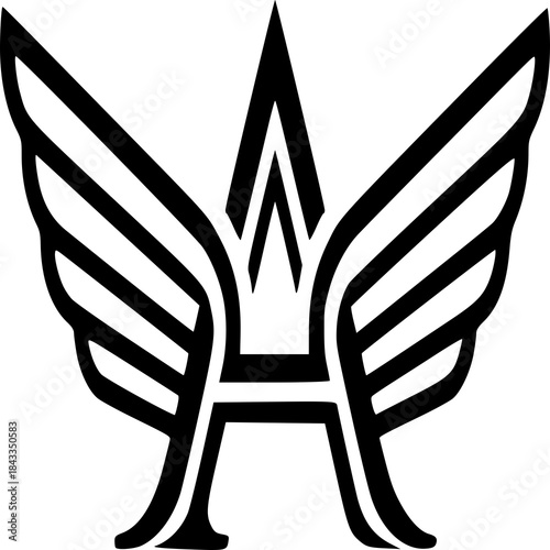 Symbol of Flight and Freedom: A minimalist and elegant emblem features stylized wings, evoking notions of aspiration, liberation, and ambition.