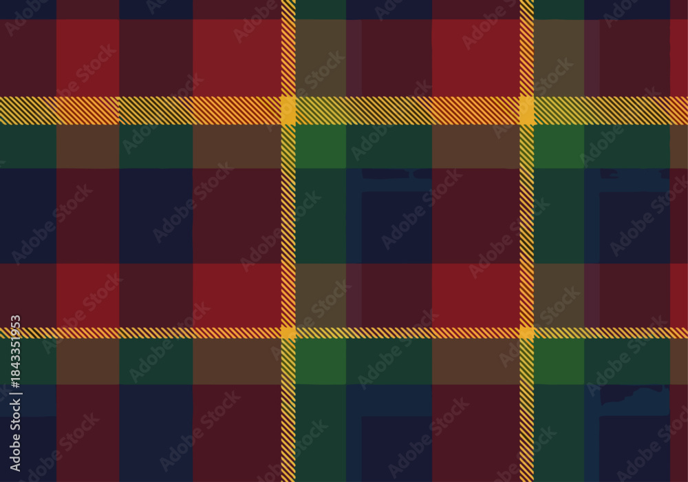 Fototapeta premium Tartan plaid seamless pattern for textile, fabrics, print, wallpaper, wrapping paper, garments, clothing and background. Scottish check vector illustration