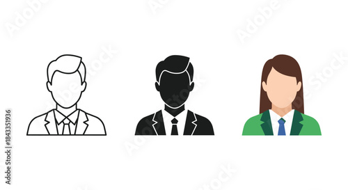 Group of business people avatars in different styles