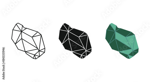 Geometric shapes in different colors and styles