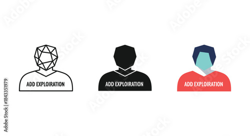 Add exploration user profile illustration set