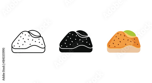 Sushi icon set in different styles