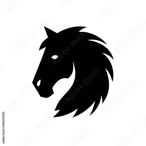 Stylized horse face design featuring a concealed lion face On white Background Vector illustration