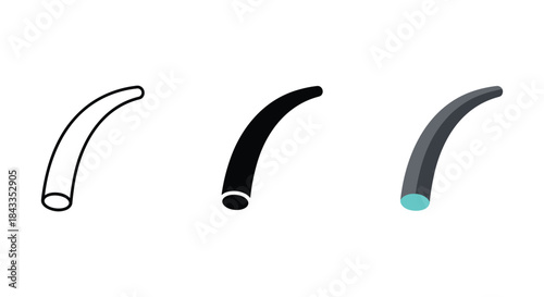 Three different pipe illustrations side by side