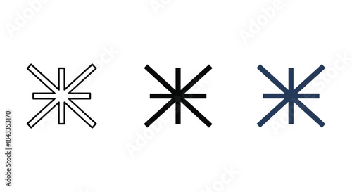 Collection of asterisk symbols in different colors and styles