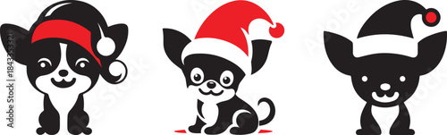 Cute Baby Santa Chihuahua Silhouette – Minimal & Funny Design